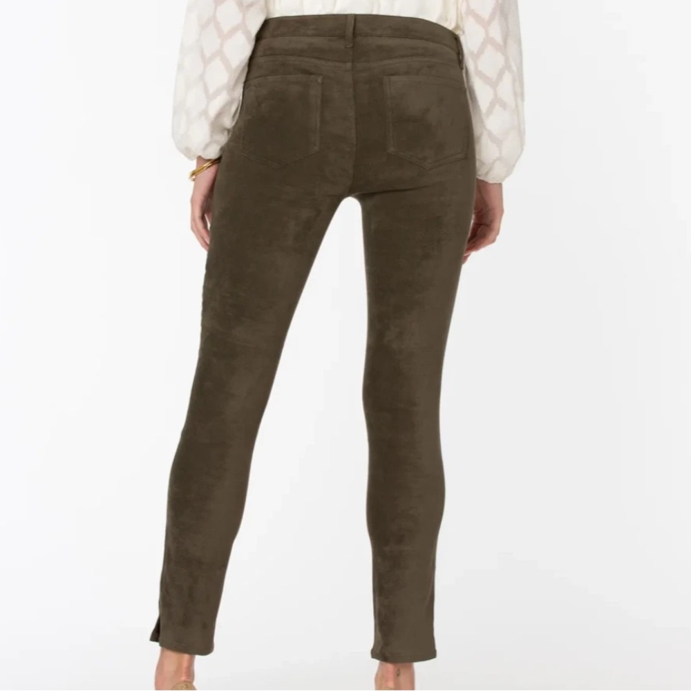 NYDJ Alina Skinny Jeans Womens 6 Green Lift Tuck‎ Faux Suede Pants 30x29
